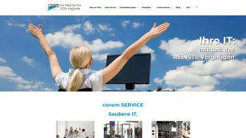 Website Screenshot: corem Service - corem SERVICE - saubere IT - Ihr Spezialist für EDV-Hygiene - Date: 2023-06-22 15:00:14