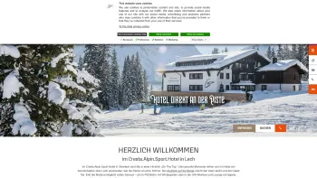 Website Screenshot: Sporthotel Cresta - Hotel Cresta in Lech, Oberlech - 4 Sterne Hotel am Arlberg - Hotel Cresta - Date: 2023-06-14 10:46:38