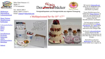 Website Screenshot: DEKO PRINT Werbung bis zum letzten Biss - Konditoreibedarf und Honig - Date: 2023-06-22 15:13:17