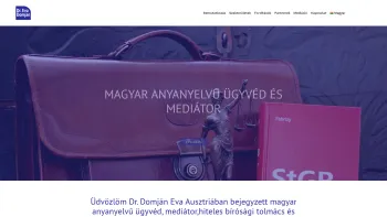 Website Screenshot: Rechtsanwältin und Mediatorin Dr Domjan - Dr. Domján Éva ügyvéd és mediátor - Date: 2023-06-15 16:02:34