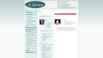 Website Screenshot: Dr. med univ Hans PrömerFacharzt für Gynäkologie Geburtshilfe Zytologie und GanzheitsmedizinJohann-Wolf-Straße 8 A-5020 SalzburgTe - Home - Date: 2023-06-22 15:10:51