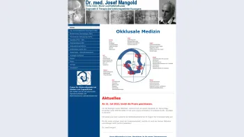 Website Screenshot: Dr. med. Josef Mangold - Dr. Josef Mangold - Diagnostik & Therapie des funktionsgestörten Kauorgans - Date: 2023-06-22 15:00:19