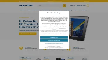 Website Screenshot: eckmüller Großhandel - Onlineshop für Industrieverpackungen - Fässer, Kanister, Eimer - Date: 2023-06-22 15:11:10