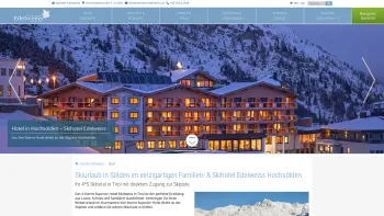 Website Screenshot: Fender Herbert Hotel Edelweiss Hotel Startseite Hotel Edelweiss Ski Tirol Österreich - 4*S Skihotel Edelweiss in Sölden | Ihr Hotel direkt an der Piste - Date: 2023-06-15 16:02:34