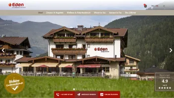 Website Screenshot: Hotel Eden am grünen Tor**** - 4 Sterne Hotel Eden in Tux im Zillertal - Hotel Eden Zillertal - Date: 2023-06-22 15:00:20