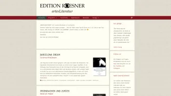 Website Screenshot: edition-roesner.at - EDITION ROESNER - artes Literatur - Date: 2023-06-14 10:39:34