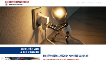 Website Screenshot: Elektroinstallationen Manfred Zanol Planung Ausführung Inbetriebnahme - Elektroinstallationen Manfred Zanolin | Rum/Innsbruck-Land | Elektriker - Date: 2023-06-22 15:10:53