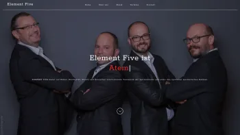Website Screenshot: element five - Element Five | Band & Quartett - Date: 2023-06-22 15:10:53