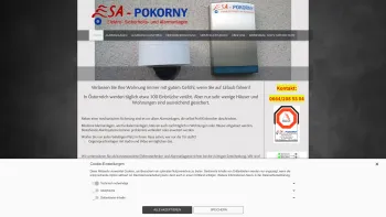 Website Screenshot: ESA-Pokorny Alarmanlagen Elektroanlagen Sicherheitsanlagen ESA Pokorny - Start - Date: 2023-06-22 15:11:16