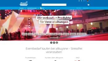 Website Screenshot: allbuyone GmbH - Eventbedarf kaufen bei allbuyone – Stressfrei veranstalten! - Date: 2023-06-22 15:00:37