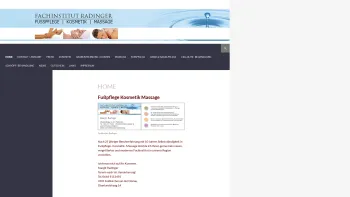 Website Screenshot: Fachinstitut Radinger - Fachinstitut Radinger- Fußpflege Kosmetik Massage - Date: 2023-06-22 15:00:41