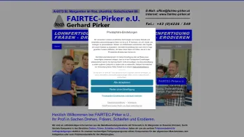 Website Screenshot: FAIRTEC-Pirker e.U. - FAIRTEC-Pirker e.U. - Lohnfertigung Kärnten - Fertigungstechnik Klagenfurt - Fräsen, Drehen - Date: 2023-06-15 16:02:34