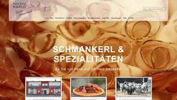 Website Screenshot: Fleischermeister Martin Karlo - Fleischerei Karlo – Spezialitäten vom Grauen Steppenrind und Manglitzaschwein - Date: 2023-06-22 15:00:59