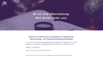 Website Screenshot: Fmtranslates - Übersetzungen u. Transcreation Deutsch Italienisch — Fmtranslates - Date: 2023-06-15 16:02:34