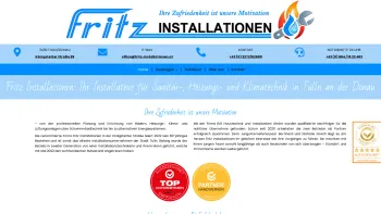 Website Screenshot: Fritz Installationen GmbH - Fritz Installationen | Installateur, Klimatechnik, Sanitär | Tulln an der Donau - Date: 2023-06-22 15:16:25