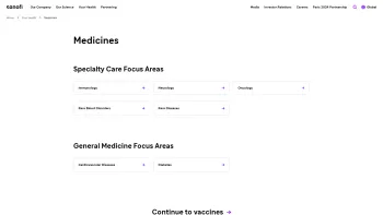 Website Screenshot: Genzyme Corporation - Medicines - Sanofi - Date: 2023-06-22 15:01:32