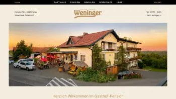 Website Screenshot: Gasthof Pension Bauernhof Weninger - Gasthof Weninger - Gasthaus und Pension in Perlsdorf bei Paldau - Date: 2023-06-22 15:13:38