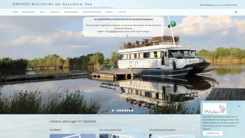 Website Screenshot: Holiday Lines Schifffahrt Gmeiner, Storchencamp Purbach & Rust - Schifffahrt und mehr am Neusiedler See - Tourismusbetriebe Gmeiner - Date: 2023-06-22 15:01:45