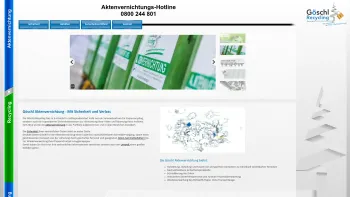 Website Screenshot: Göschl GmbH - Aktenvernichtung Burgenland Aktenvernichtung Burgenland Niederösterreich Wien - Date: 2023-06-15 16:02:34