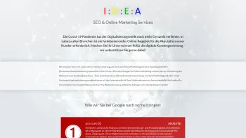 Website Screenshot: I D E A SEO & Online Marketing Services - SEO & Online Marketing Services von    I : D : E : A - Date: 2023-06-22 15:01:48