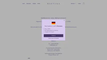 Website Screenshot: Hantika GmbH - Impressum | AGB | Datenschutz | Hantika – HANTIKA.COM - Date: 2023-06-15 16:02:34