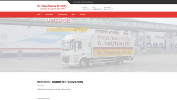 Website Screenshot: Spedition Hauthaler Möbeltransporte Übersiedlungen Salzburg - Spedition Hauthaler | Home - Date: 2023-06-22 15:12:12