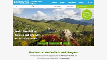 Website Screenshot: Heidi-Hotel Falkertsee und Zirbenhütte - Heidi Alm Falkert - Urlaub auf der Alm in Kärnten - Date: 2023-06-22 15:12:12