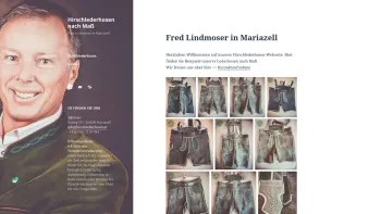 Website Screenshot: Lindmoser Alfred Lederhosen & Lederbekleidung - Fred Lindmoser in Mariazell - Hirschlederhosen nach Maß - Date: 2023-06-22 15:13:53