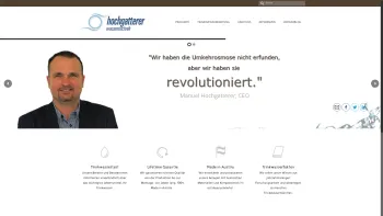 Website Screenshot: Hochgatterer Handels GmbH - Trinkwassertest, Wasserentkalkung und Osmoseanlage - Date: 2023-06-22 15:15:56