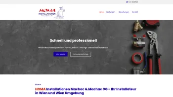 Website Screenshot: Hoffmann & Machac GmbH - Ihr Installateur in Wien | HOMA Installationen in Wien und Wien Umgebung - Date: 2023-06-14 10:40:38
