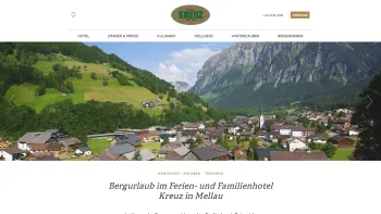 Website Screenshot: Hotel Kreuz**** - Hotel KREUZ in Mellau im Bregenzerwald - Date: 2023-06-14 10:40:41