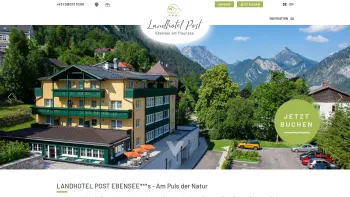 Website Screenshot: Landhotel Post Ebensee Urlaub Salzkammergut Oberösterreich Pauschalangebote Zimmeranfrage online buchen - Startseite - Hotel Post Ebensee - Date: 2023-06-22 15:12:36