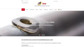 Website Screenshot: iew Induktive Erwärmungsanlagen GmbH - Induktive Erwärmungsanlagen, Frequenzumrichter, Induktionsanlagen - Date: 2023-06-22 15:12:48