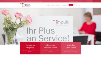 Website Screenshot: IMPULS Büroservice Gesellschaft m.bH. - Home - We are your flexible back office - with the extra helping of service! - Date: 2023-06-14 10:40:52