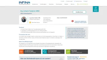 Website Screenshot: Ing. Johann Haderer, MBA | Infina Partner A - Ing. Johann Haderer, MBA - Date: 2023-06-26 10:26:25