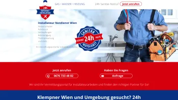 Website Screenshot: Installateur-not24.at - Installateur Notdienst Wien > 24h Klempner Notdienst - Date: 2023-06-26 10:26:27
