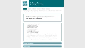 Website Screenshot: Dr. Reinhard Lasser, Arzt für Allgemeinmedizin
Integral Medizin - Integrale Medizin - Date: 2023-06-22 15:12:56