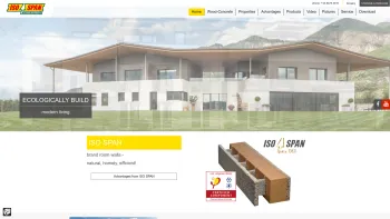 Website Screenshot: isospan Baustoffwerk GmbH. - ISO SPAN, hollow woodchip-concrete blocks, woodchip-concrete prefabricated walls and woodchip insulating panels. - Date: 2023-06-23 12:04:08