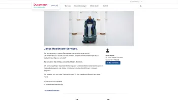 Website Screenshot: bei JANUS Multiservice Gebäudereinigung und Personalmanagement - Die Janus-Gruppe: Reinigung und Sicherheitsdienstleistungen für das Gesundheitswesen - Date: 2023-06-15 16:02:34