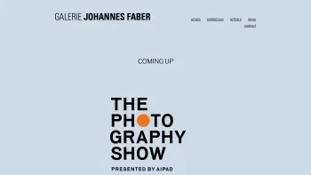 Website Screenshot: FOTOGALERIE JOHANNES FABER index - Galerie Johannes Faber - Date: 2023-06-23 12:04:19
