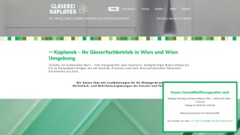 Website Screenshot: Kurt Neue Seite 1 - GLASEREI KAPLANEK Ges.m.b.H Oliver Bock - Ihr Glaser in Wien - Date: 2023-06-23 12:04:25
