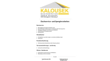 Website Screenshot: Spengler Kalousek Das Dach Komplett Service - Kalousek Dachservice - 3033 Altlengbach - Date: 2023-06-23 12:04:31