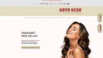 Website Screenshot: KAYA VEDA Ayurvedische Spezialkosmetik GmbH - Natürliches Ayurveda bei Haarausfall und mehr - Date: 2023-06-23 12:04:43
