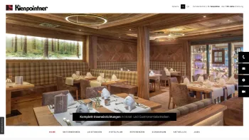Website Screenshot: Gerhard Kienpointner GmbH - Bau- und Möbeltischlerei - Hoteleinrichtung und Möbel nach Maß aus Waidring in Tirol - Date: 2023-06-23 12:04:49