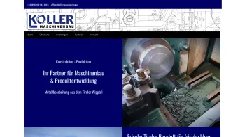 Website Screenshot: Maschinenbau Koller Konstruktion & Produktion - Maschinenbau Koller, Konstruktion & Produktion: Matrei am Brenner - Date: 2023-06-14 10:46:43