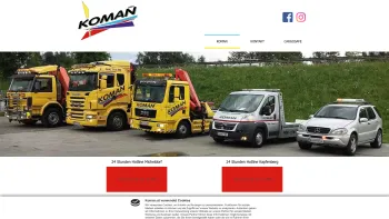 Website Screenshot: Koman International - Koman Abschleppdienst und Autovermietung - Date: 2023-06-23 12:05:11