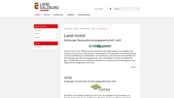 Website Screenshot: Land-Invest Salzburger Baulandsicherungsgesellschaft - Land Salzburg - Land-Invest - Date: 2023-06-14 10:41:26