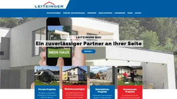 Website Screenshot: LEITZINGER LEOPOLD ING. GesmbH - LEITZINGER Bauunternehmen – Niederösterreich und Wien - Date: 2023-06-23 12:05:55
