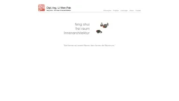 Website Screenshot: feng shui Beratung Dipl.-Ing. Li Wen Pak - Startseite - Li Wen PAK - Date: 2023-06-23 12:06:01
