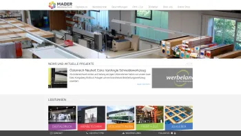 Website Screenshot: MADER Werbetechnik Bernhard Mader - 3D-Kleber | Siebdruck | Digitaldruck | Beschriftung - MADER Werbetechnik Lauterach - Date: 2023-06-23 12:06:23